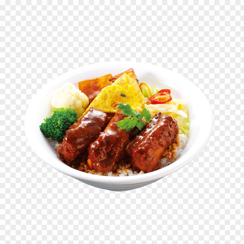 Ribs Rice Bowl Spare Bacon Pork PNG