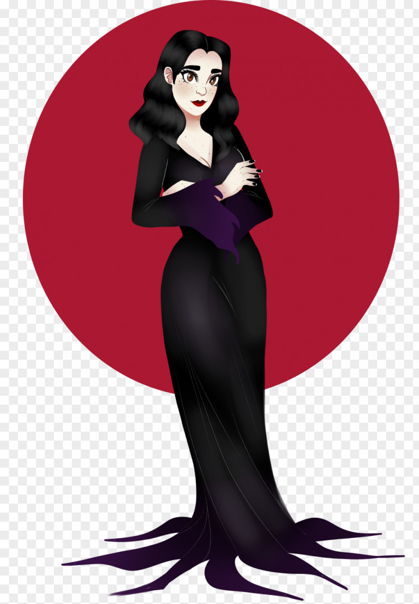 Morticia Addams Beauty Cartoon PNG