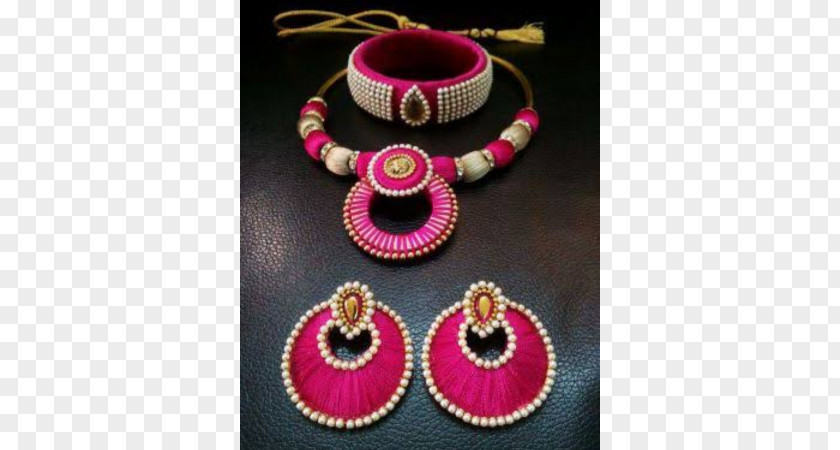 Silk Thread Necklace Earring Jewellery Yarn PNG