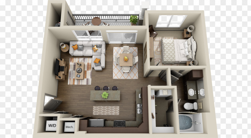 3d Floor Plan Sorrel Apartment Homes Open PNG