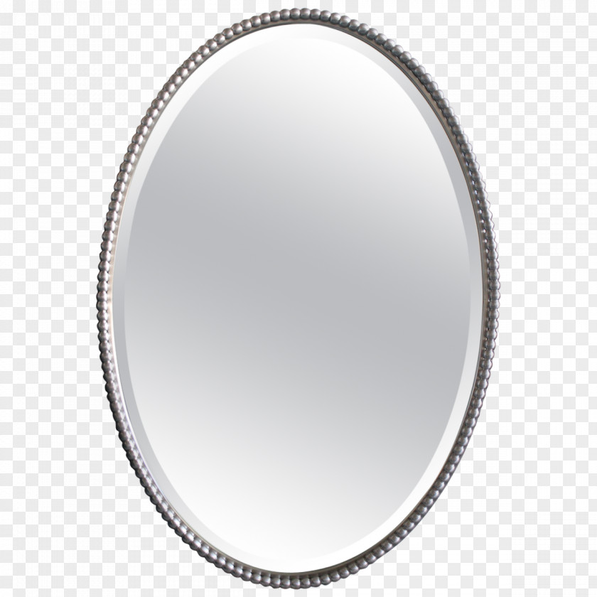 Oval Stamp Silver Mirror PNG