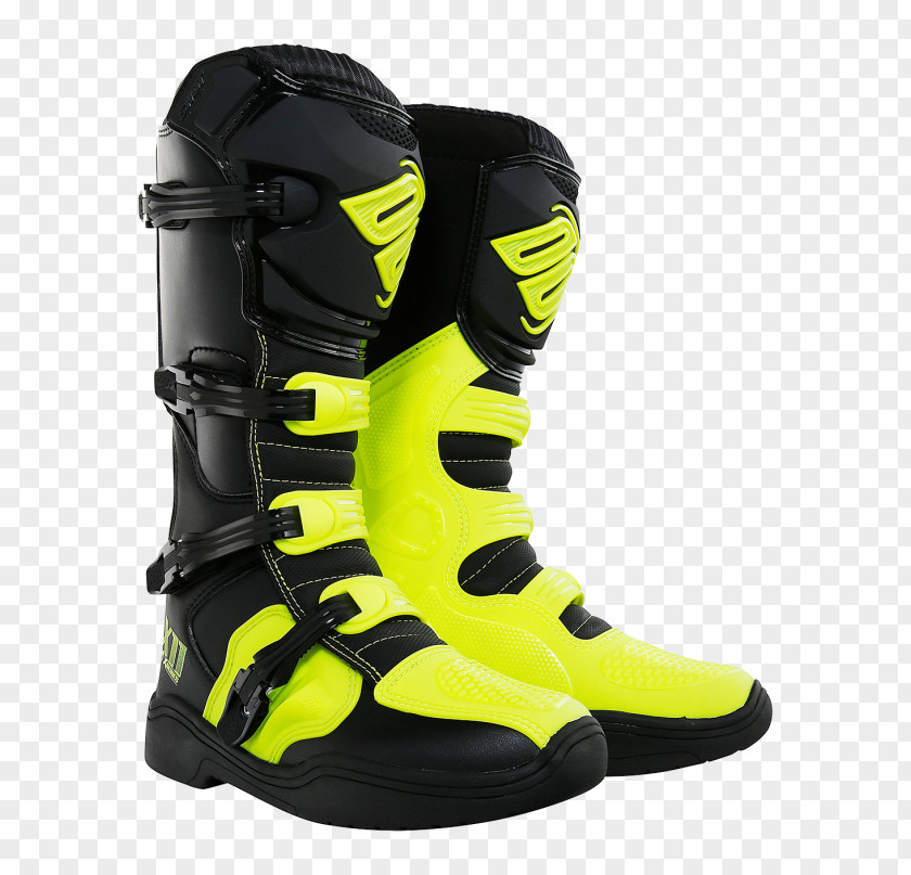 Motocross Boot White Yellow Shoe PNG