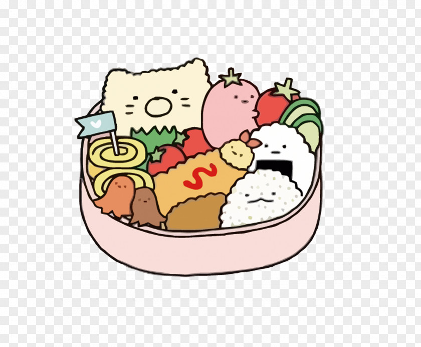 Vector Cute Lunch Box Bento Clip Art PNG