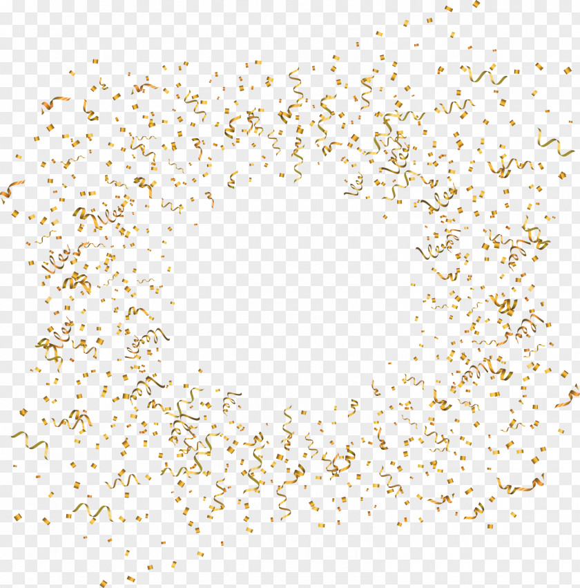 Vector Painted Floating Golden Ribbons And Confetti Euclidean Download PNG