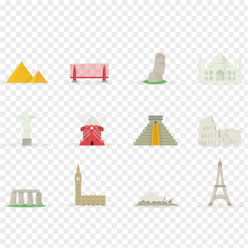 Exquisite Sights Icon Vector Material Building PNG