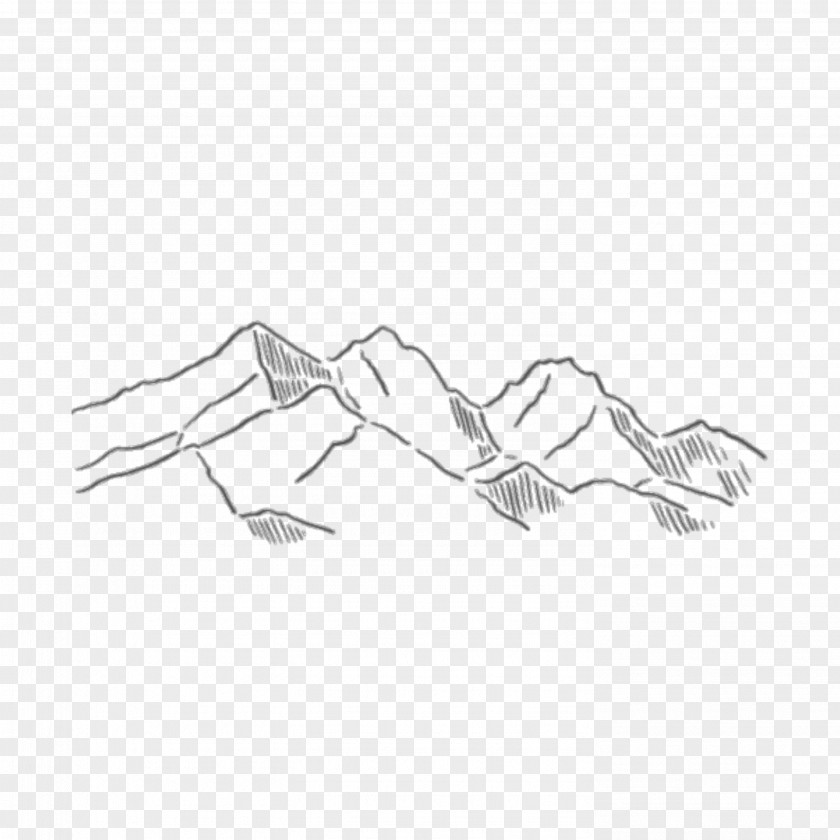 Mountain Range Silhouette Drawing Aesthetics Line Art Sketch PNG