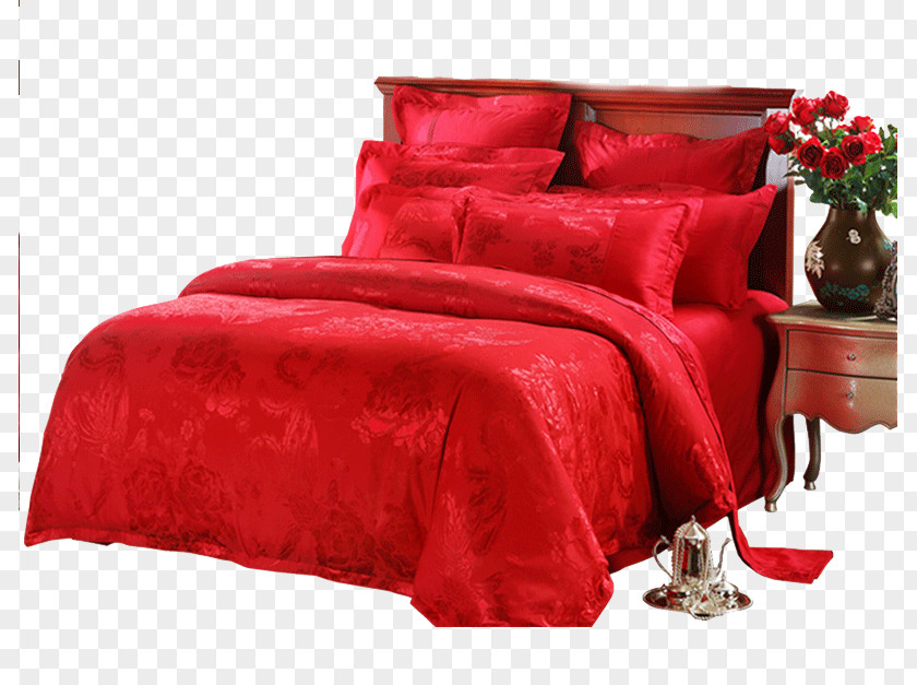 Wedding Quilt Bed Sheet Blanket Red PNG