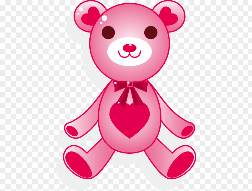 Cartoon Bear Pattern Valentines Day Clip Art PNG