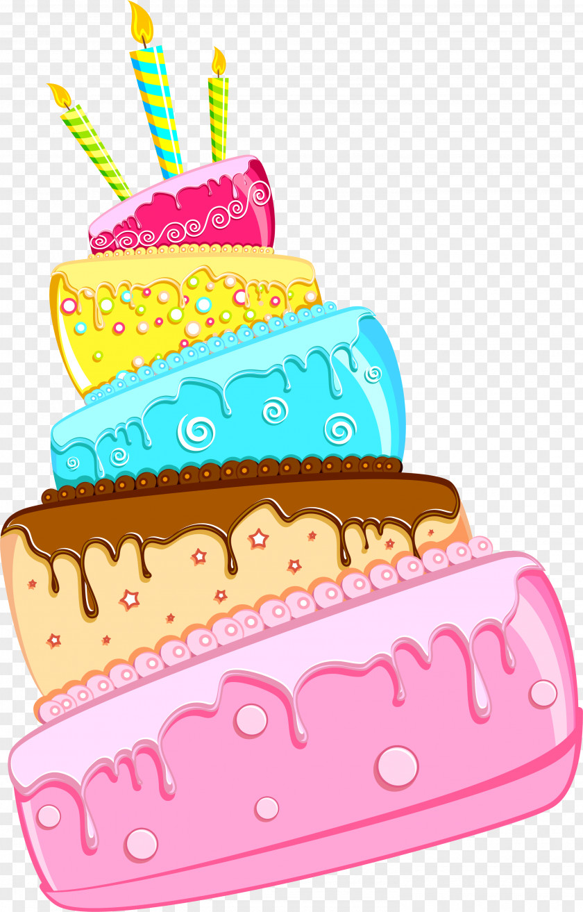 Colorful Cake Birthday Torte Sugar Decorating PNG