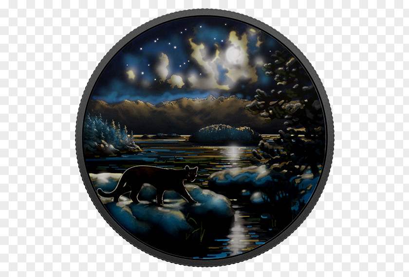Glow In The Dark Animals Canada Silver Coin Cougar PNG
