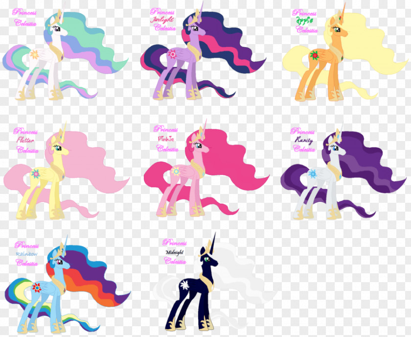 Princess Pony Celestia Twilight Sparkle Applejack Pinkie Pie PNG