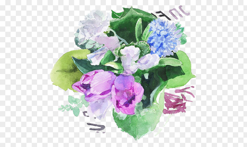 Colored Bouquet Watercolor Painting Photography Art PNG