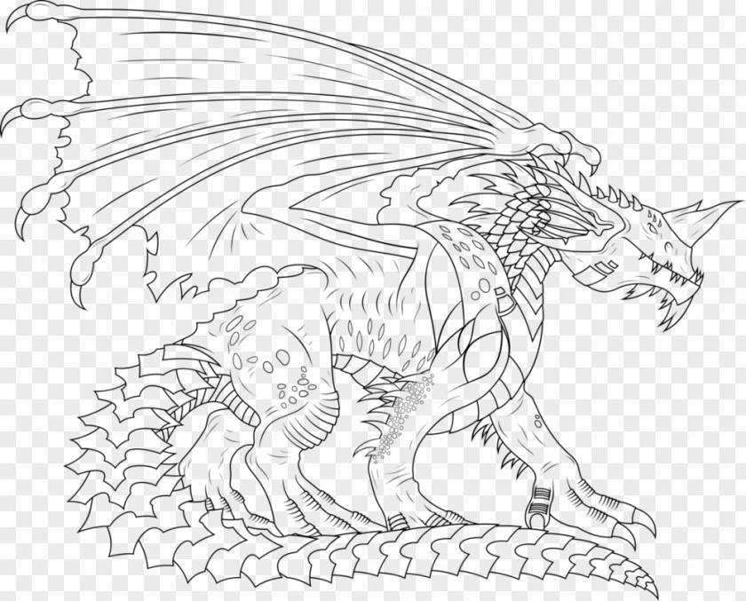 Dragon Line Art Chinese Drawing PNG