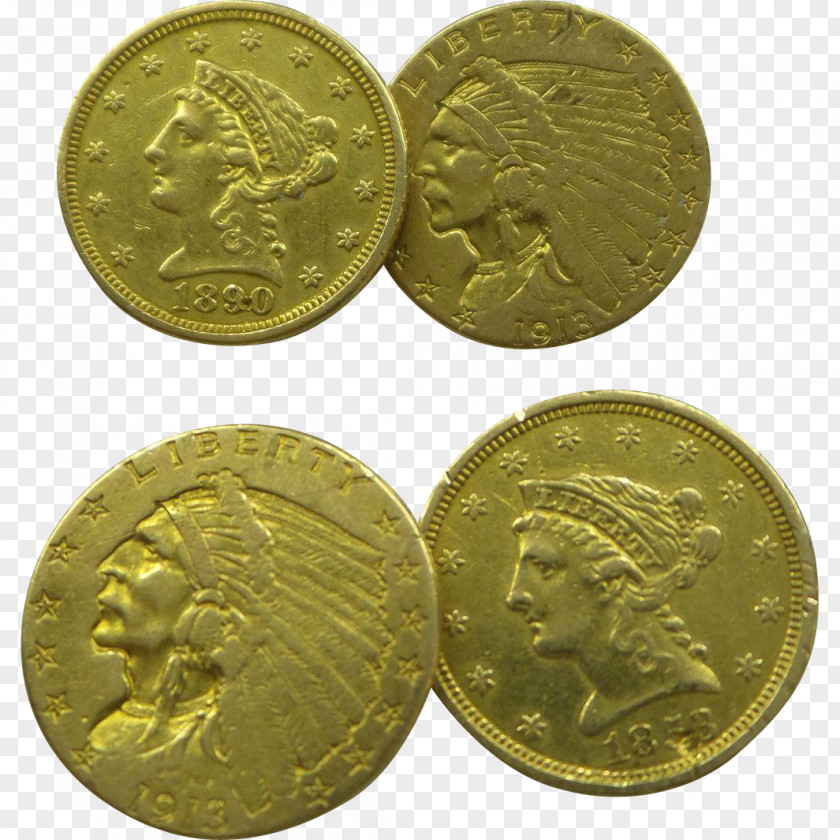 Lakshmi Gold Coin Dollar Indian Head Pieces PNG