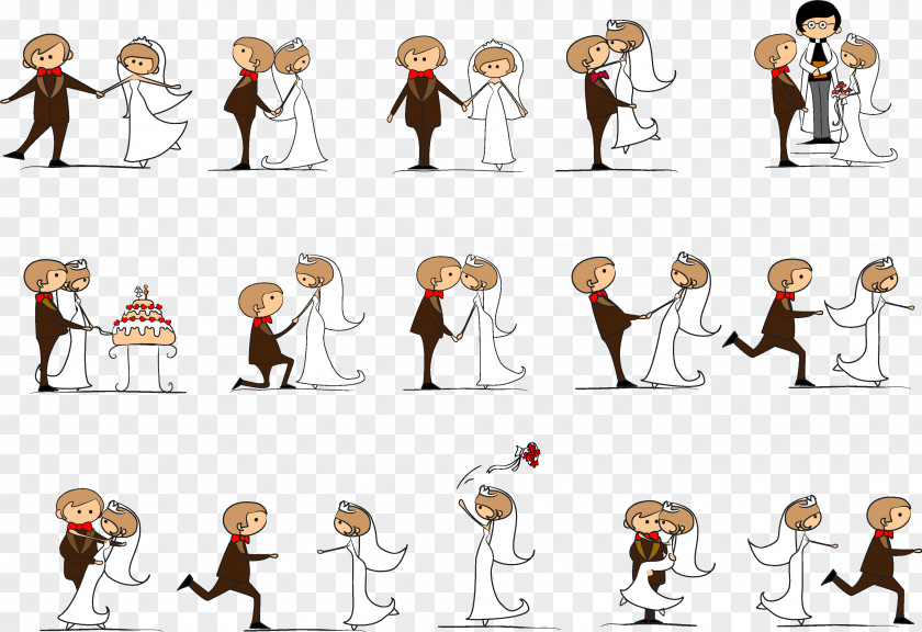 Creative Cartoon Wedding Invitation Clip Art PNG