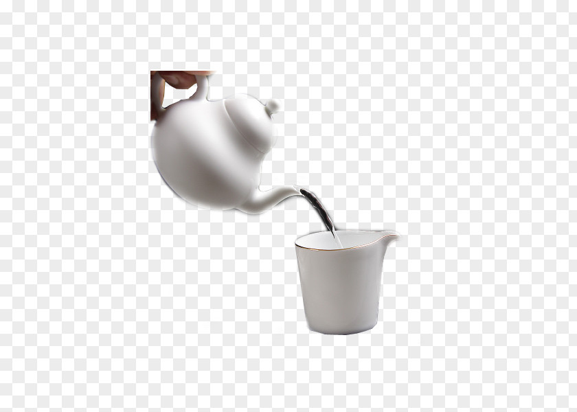 Jingdezhen Handmade Ceramic Teapot Pear-shaped Coffee Cup Kettle PNG
