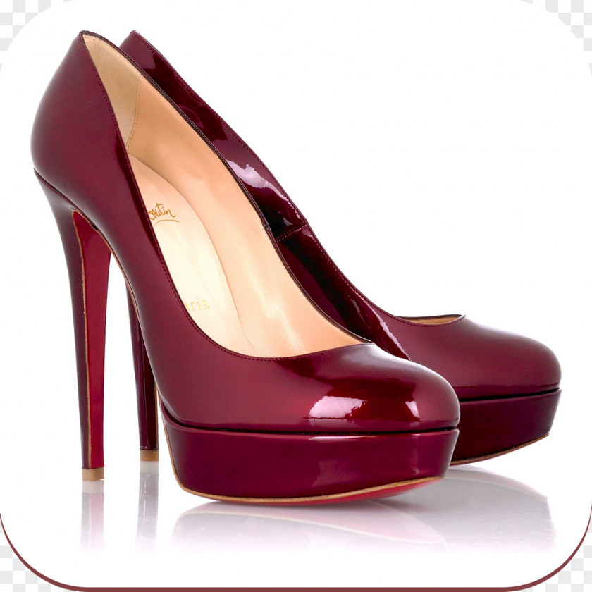 Louboutin Court Shoe Patent Leather High-heeled Platform PNG