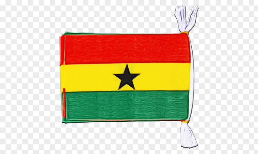Green Ghanaian Cedi Flag Cartoon PNG