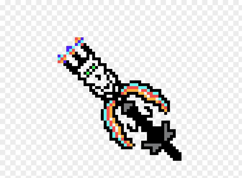 Terraria Graphic Pixel Art Man Sword PNG