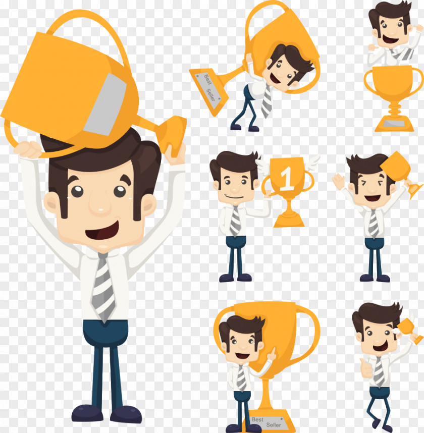 The Award-winning Vector Business People Cartoon Illustration PNG