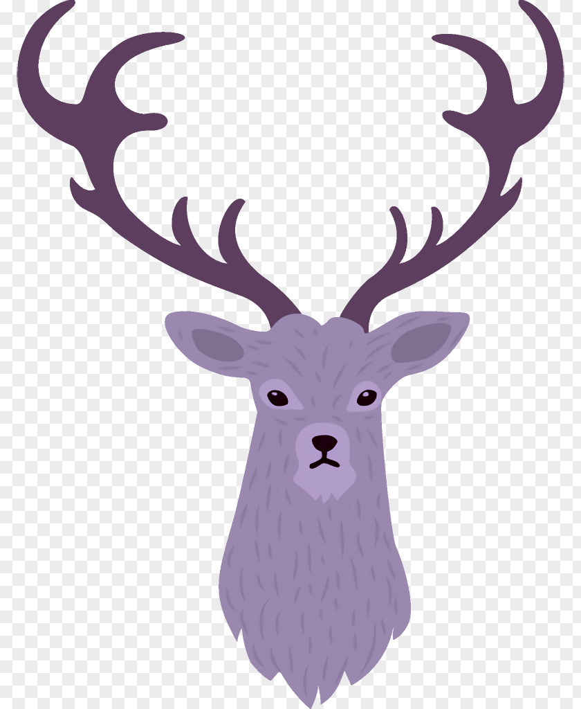 Wildlife Purple Reindeer Christmas PNG