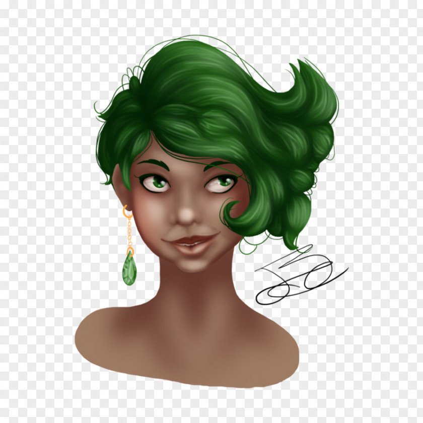 Psd Shading Forehead Hair Coloring Cartoon Green PNG