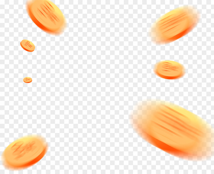 Red Atmospheric Gold Coin Floating Material Computer File PNG