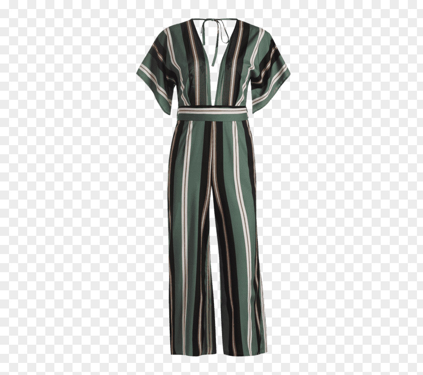 Women's European Border Stripe Jumpsuit Romper Suit Sleeve Pants Boilersuit PNG