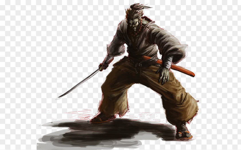 Samurai Dungeons & Dragons Half-orc Player Character PNG