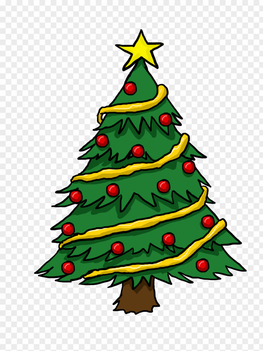 Cartoon Christmas Tree Gift Clip Art PNG