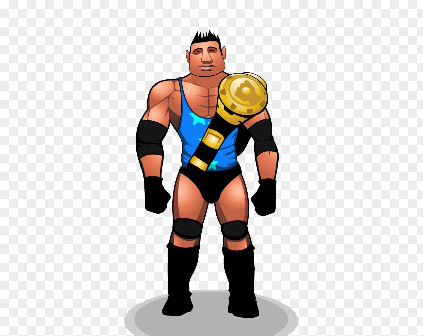 Get Gold Belt Boxer Boxing Cartoon Sport PNG