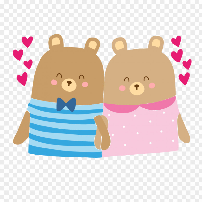 Lovely Couple Bears Vector Bear Drawing PNG