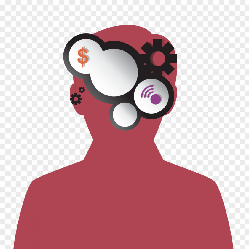 Vector Brain Gear Infographic Silhouette Download PNG