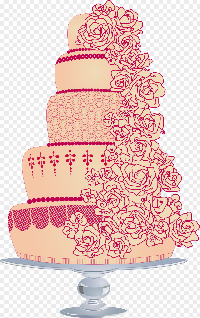 Vector Hand-drawn High-level Wedding Cake Euclidean PNG
