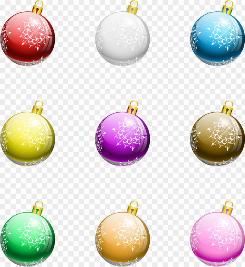 Round Colored Balls Christmas Ornament New Year Clip Art PNG