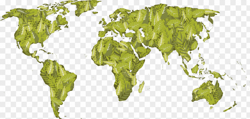 Vector Green Land Map World Globe Blank PNG