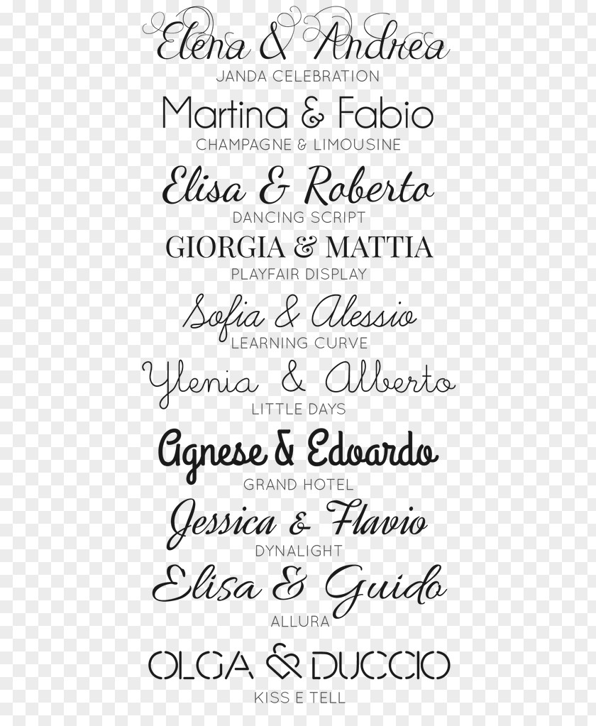 Wedding Sort Calligraphy Marriage Font PNG