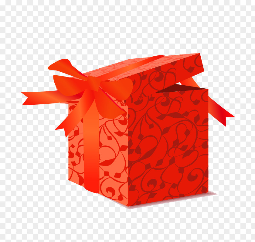 Gift Box Red Chinese Wind Vector PNG