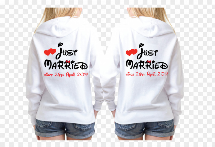 Just Married Sign T-shirt Mickey Mouse Minnie Hoodie PNG