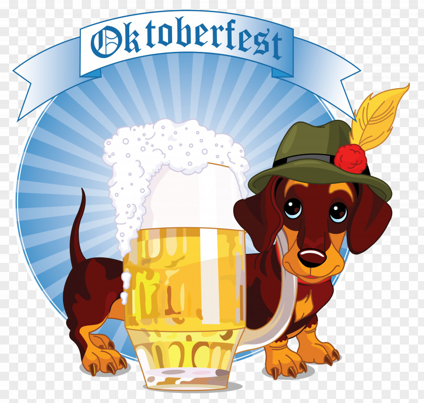 Oktoberfest Decor With Beer And Dog Clipart Image Dachshund Stock Illustration PNG