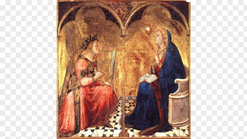 Painting Annunciation Nativity Of The Virgin Siena Painter PNG