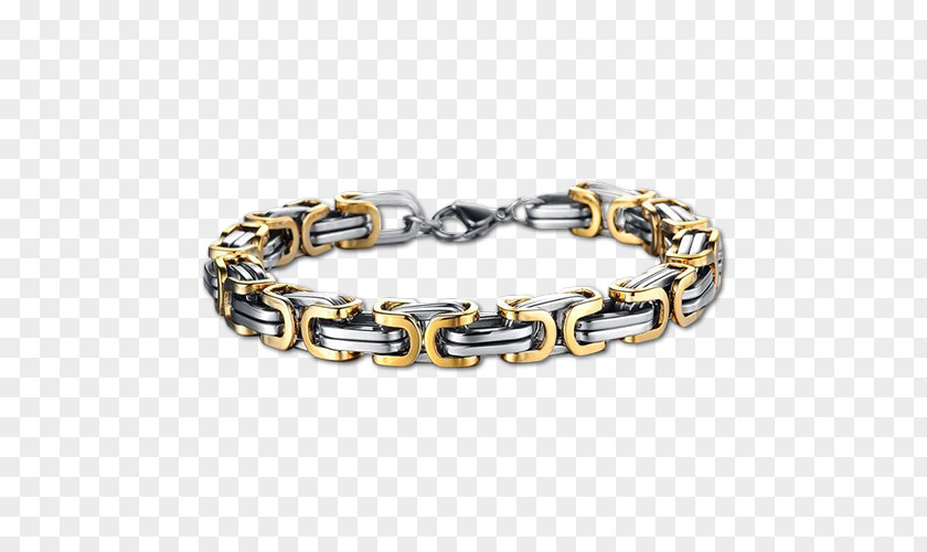 Chain Bracelet Gold Stainless Steel PNG