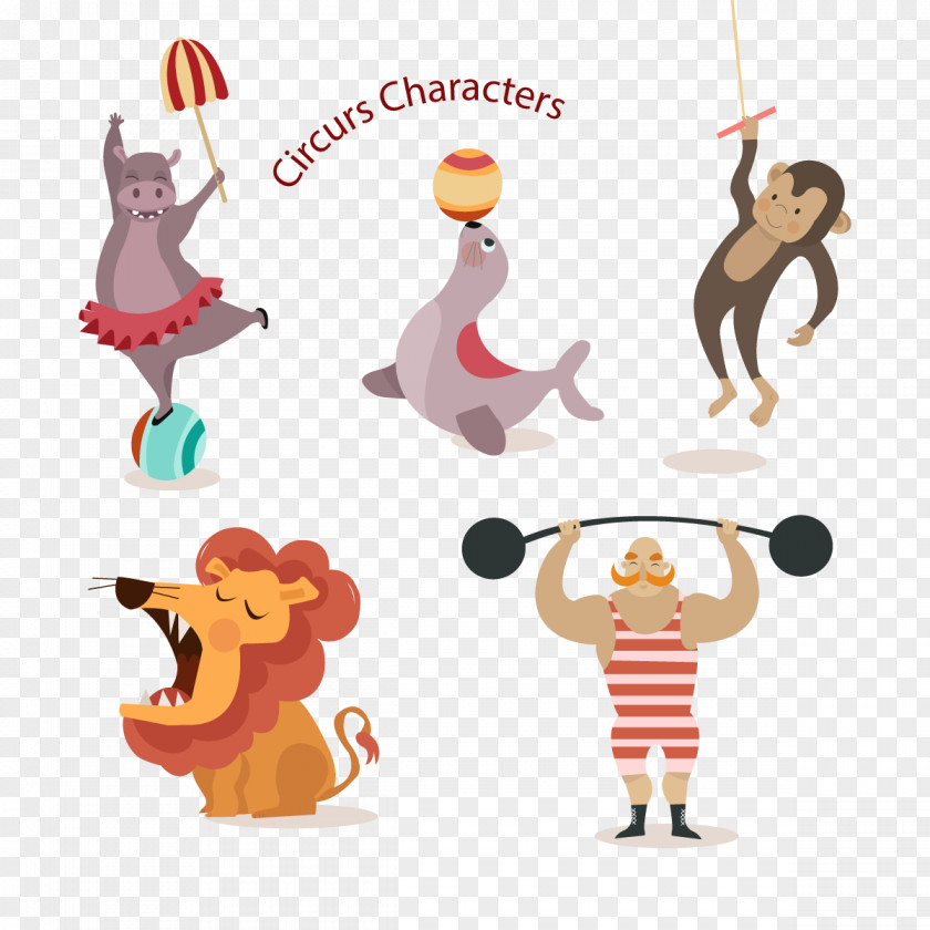 Vector Circus Animals Euclidean Character PNG