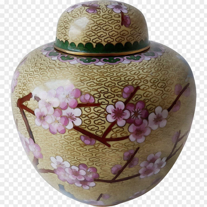 Flower Lid Urn Vase Pink Artifact Porcelain PNG