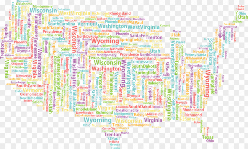 Nevada U.S. State Capitals Game Word Cloud Clip Art PNG