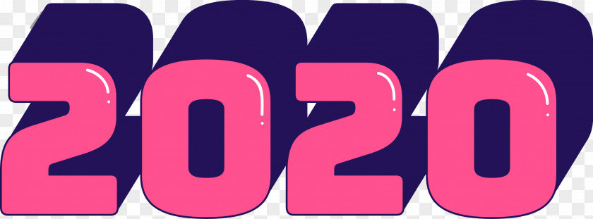 Number Logo 2020 Happy New Year PNG