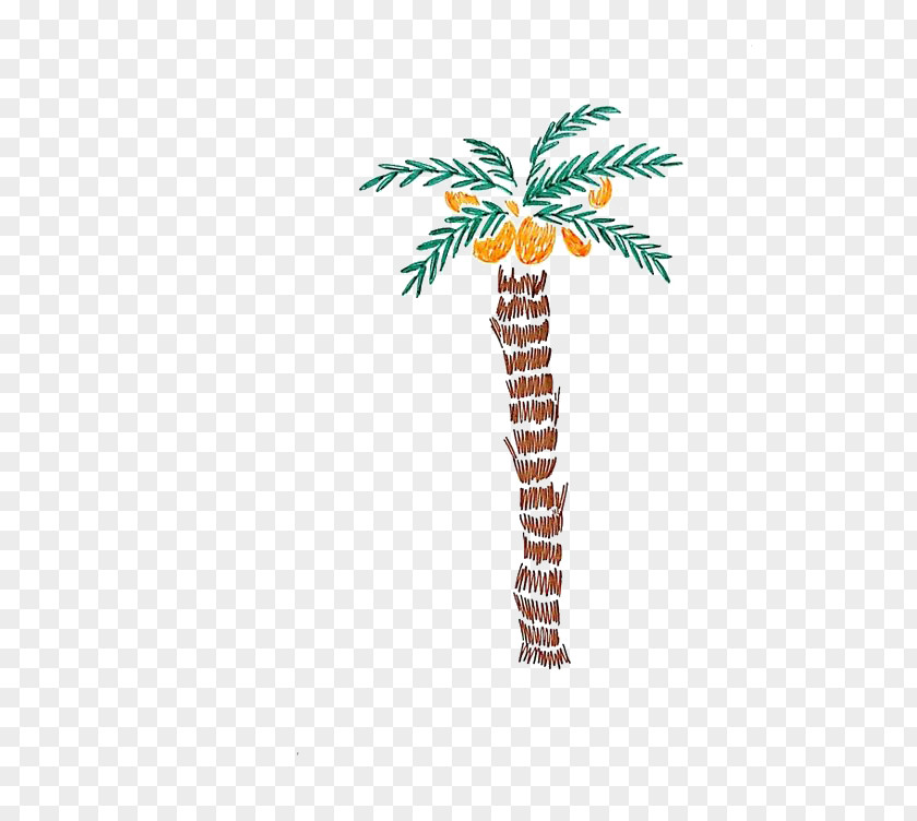 Cartoon Coconut Tree Illustration PNG