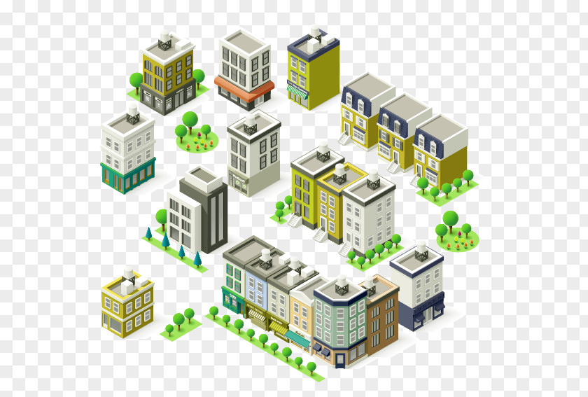 City ​​building Building Isometric Projection Royalty-free Illustration PNG