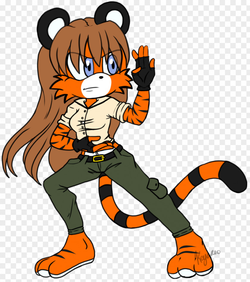 Tiger Cat Cartoon Mascot Clip Art PNG