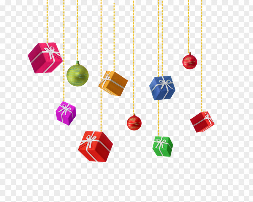 Hanging Different Angles Gift Box Christmas Gratis PNG